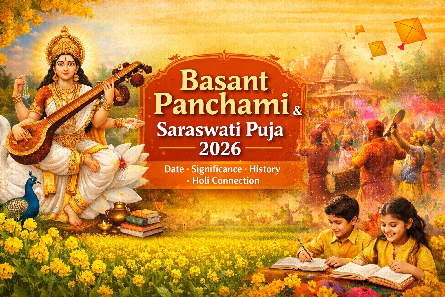 Basant Panchami & Saraswati Puja 2026: Date, Significance, History and Holi Connection