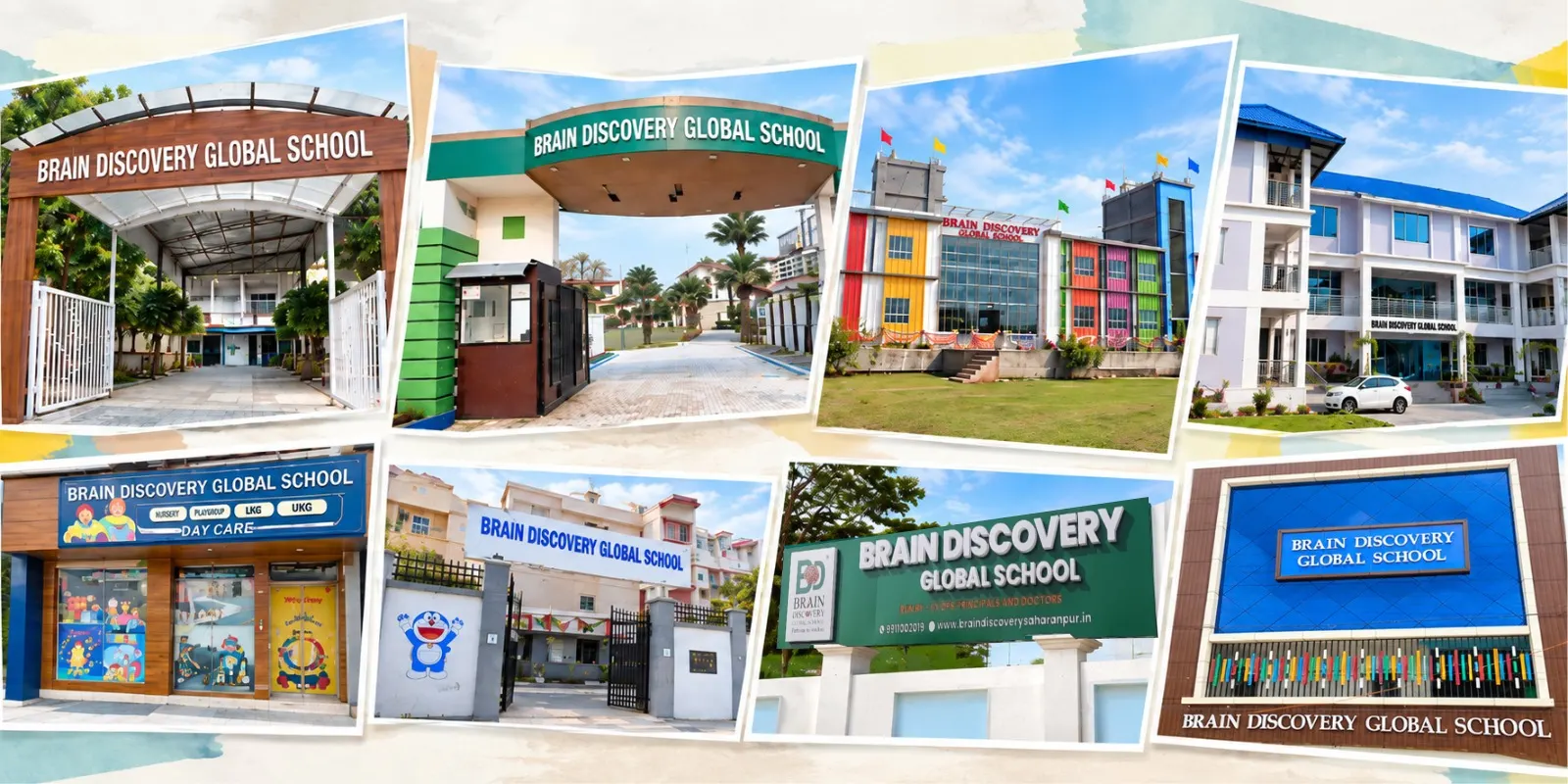Collage of Brain Discovery Global School campuses across India
