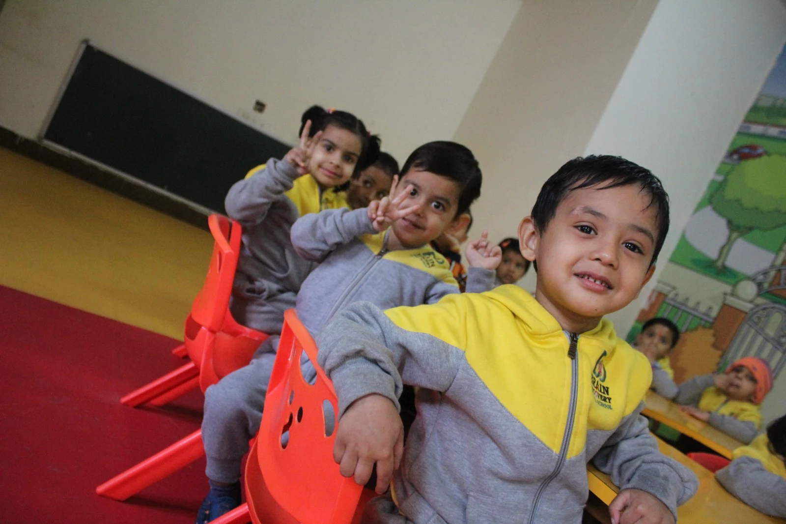 Students enjoying time together in their classroom