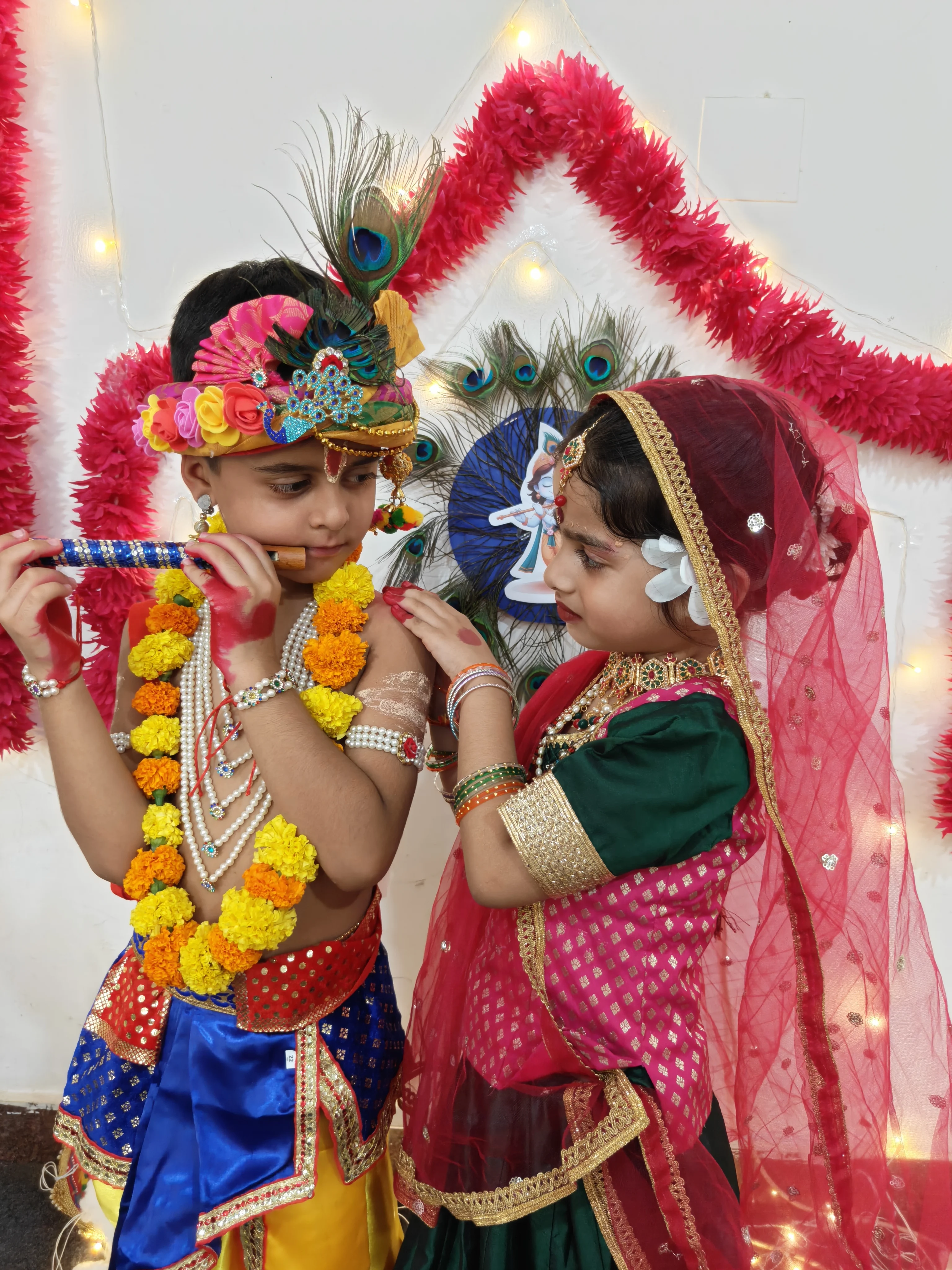 A joyful moment from the school Janmashtami celebration