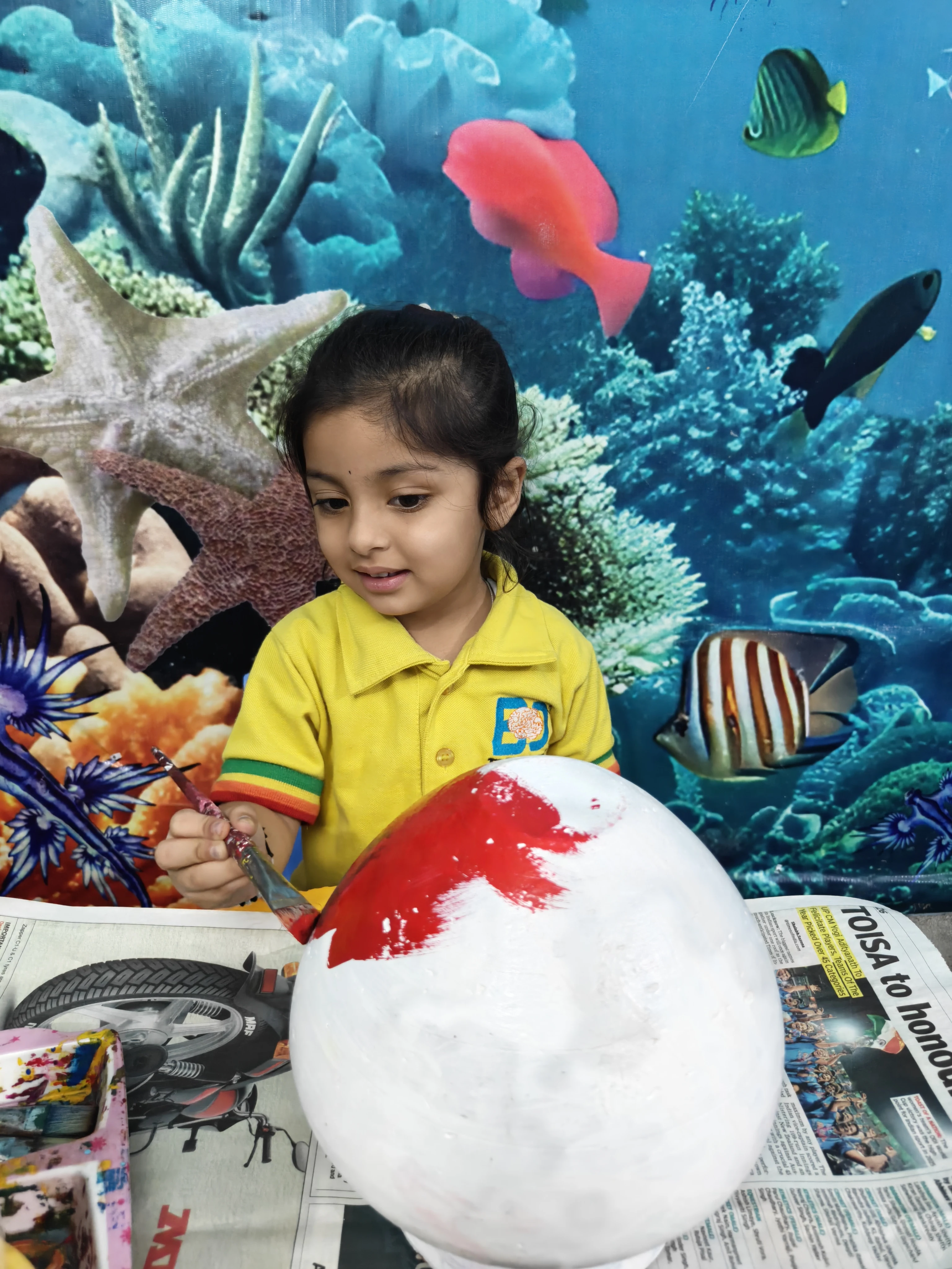 Young students taking part in the Janmashtami festivities