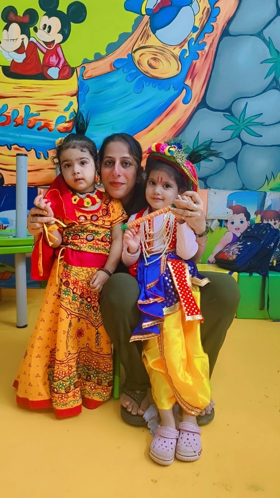 A joyful school moment from the Janmashtami celebration